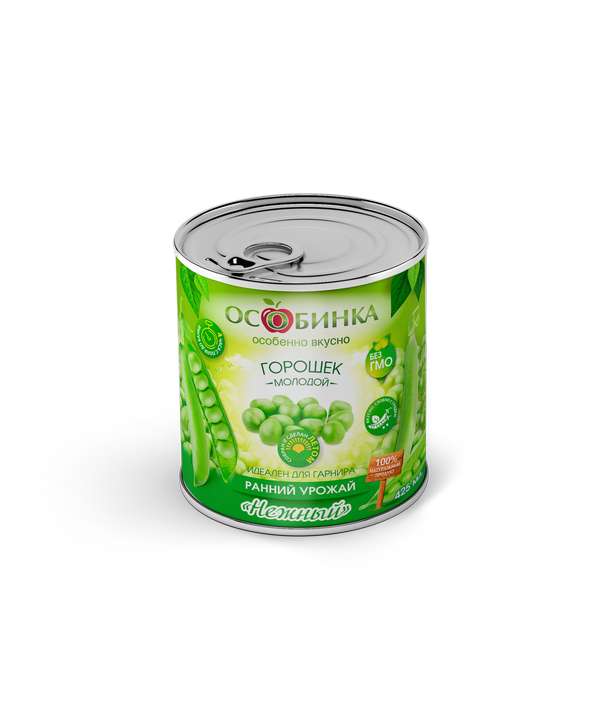 Упаковка Горошек консервированный - аренда торгового знака Особинка